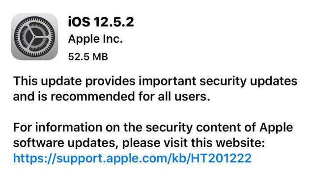 三山苹果手机维修分享iOS12.5.2发布，建议所有老苹果用户安装 